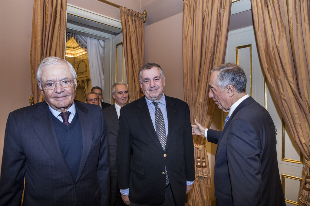 O Presidente da República Portuguesa, Prof. Dr. Marcelo Rebelo de Sousa, com o engenheiro José Amorim Falcão da Herdade da Torre das Figueiras